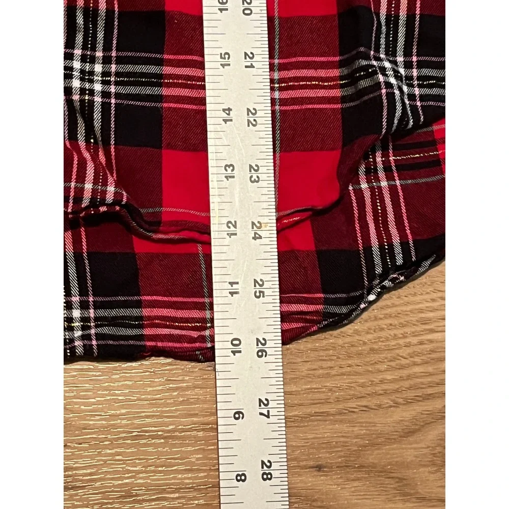 Victoria's Secret Pajamas Women XL Short Red Plaid 2 Piece Set Metallic Sparkle